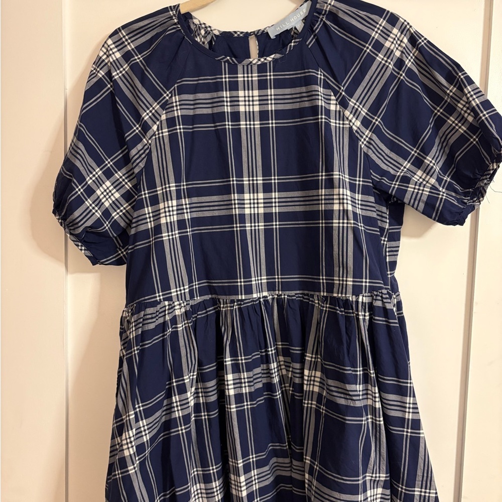 Hill House Mini Dress Duo — Navy Plaid & Cream Floral - Picture 6 of 7